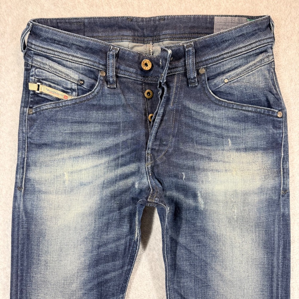 Y2K Diesel Belther Jeans Mens 27x32 Blue‎ Eyecons Crazy Fades Distressed Italy